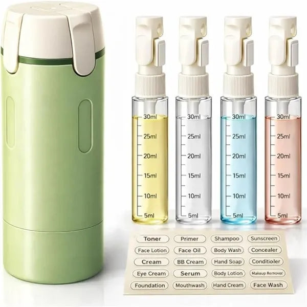 4 in 1 Travel Dispenser,4 Pack 1oz Bottles