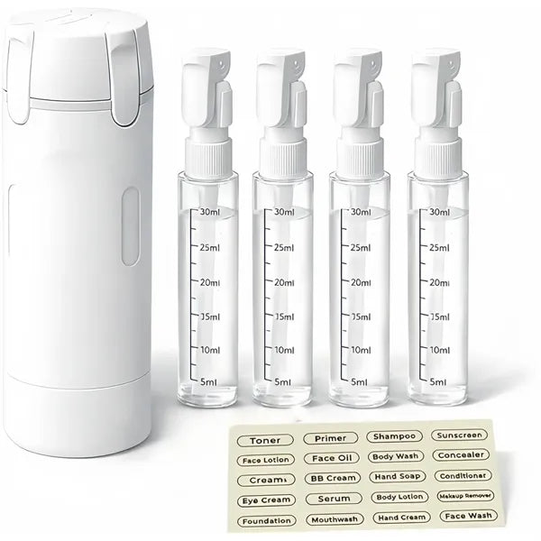 4 in 1 Travel Dispenser,4 Pack 1oz Bottles