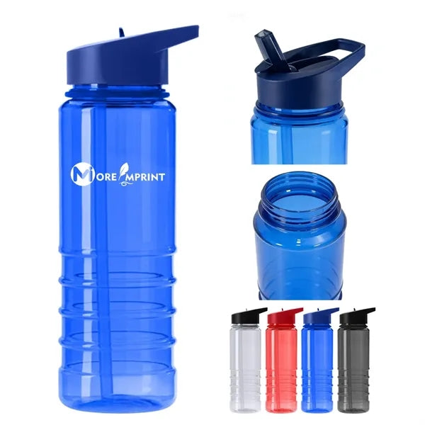 25oz Plastic Sport Water Bottle w/ Integrated Carry Loop Lid