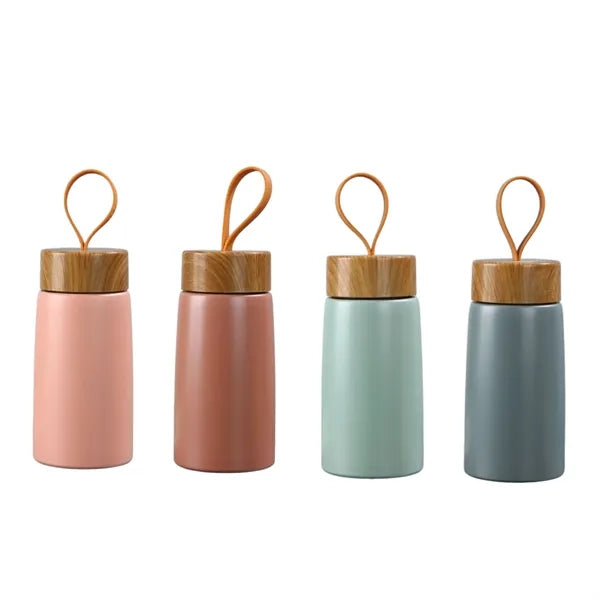 9.5 Oz Insulated Water Bottle Bamboo Lid Travel Gift