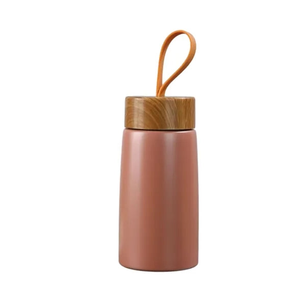 9.5 Oz Insulated Water Bottle Bamboo Lid Travel Gift