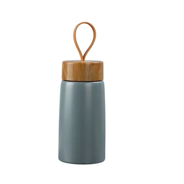 9.5 Oz Insulated Water Bottle Bamboo Lid Travel Gift