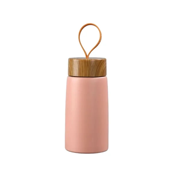 9.5 Oz Insulated Water Bottle Bamboo Lid Travel Gift