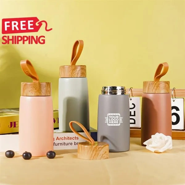 Wood Grain Vacuum Insulated Stainless Steel Bottle