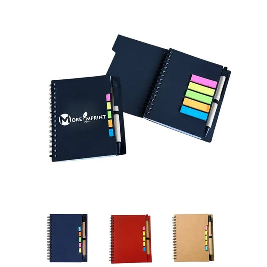 Spiral Pocket Notebook with Sticky Notes and Pen