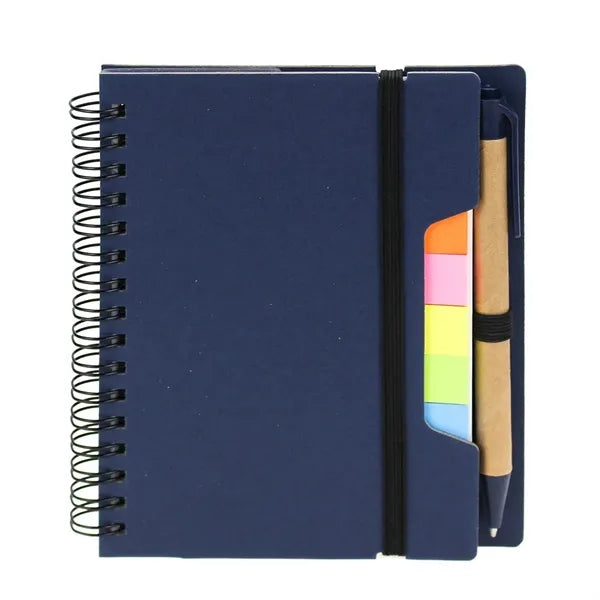Sticky Notes Kraft Paper Cover Notebook with Pen Ruler