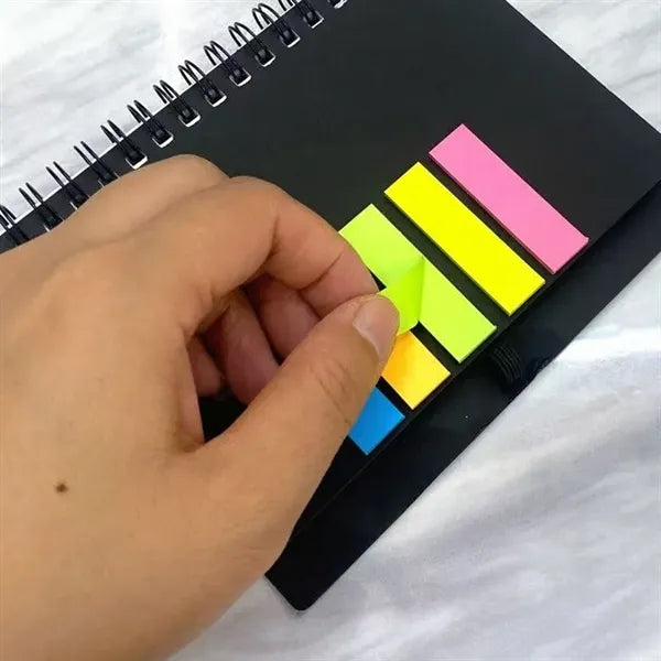 Spiral Pocket Notebook with Sticky Notes and Pen