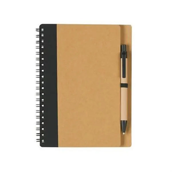 Eco-Friendly Spiral Notebook Set With Ballpoint Pen