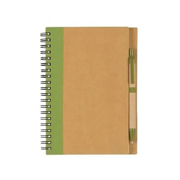 Eco-Friendly Spiral Notebook Set With Ballpoint Pen