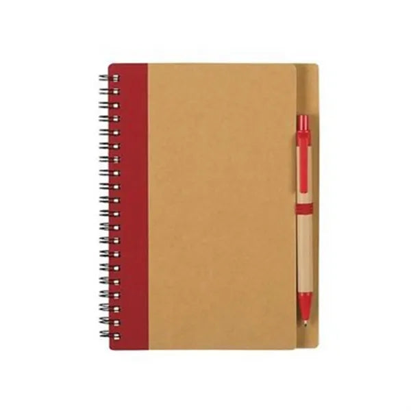 Eco-Friendly Spiral Notebook Set With Ballpoint Pen