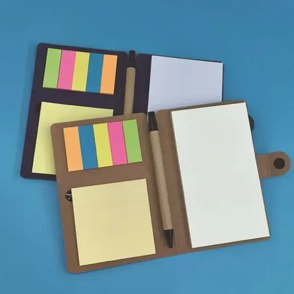 ECO Friendly Pocket Notebook W/Sticky Notes Pen