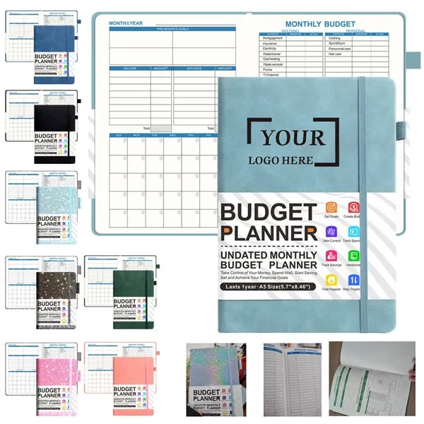 A5 Faux Leather Monthly Planner and Finance Tracker