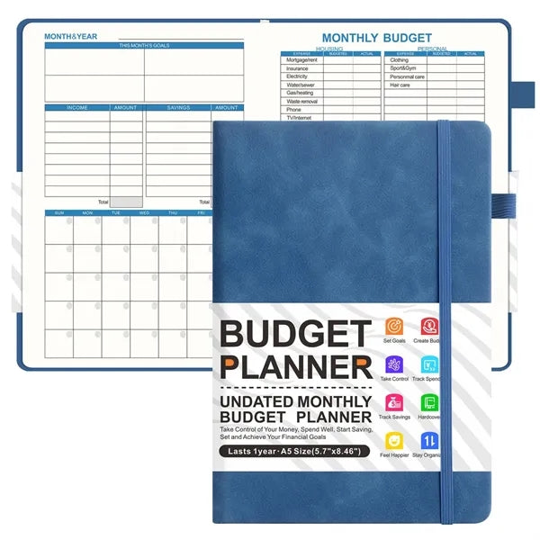 A5 Faux Leather Monthly Planner and Finance Tracker