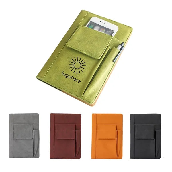 A5 PU Leather Notebook with Multi-Functional Pocket