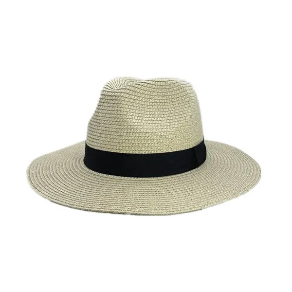 Wide Brim Straw Panama Hat Fedora Beach Sun