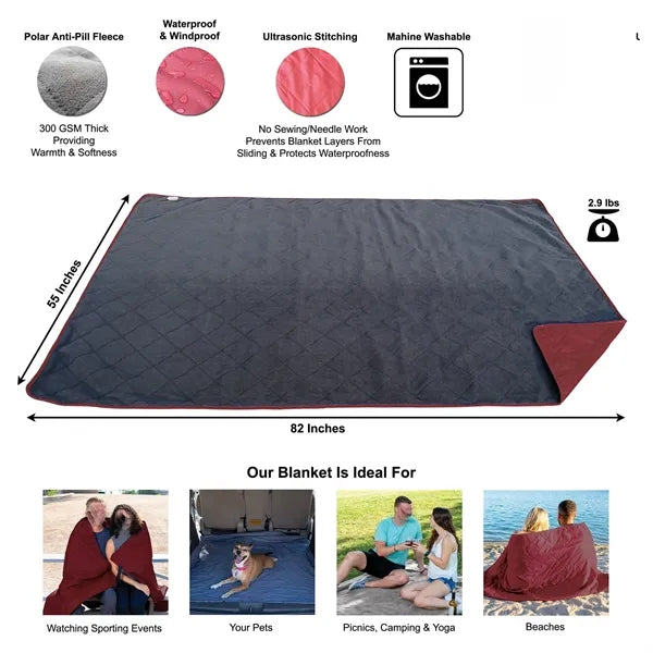Outdoor Flannel Polyester Camping Blanket