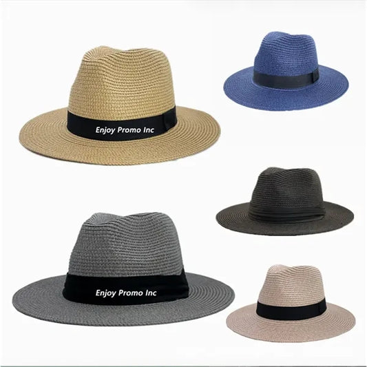 Wide Brim Straw Panama Hat Fedora Beach Sun