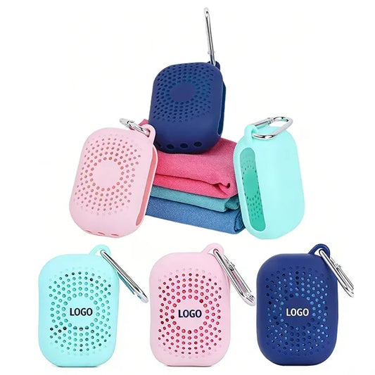 Quick Dry Towel with Silicone Case Carabiner