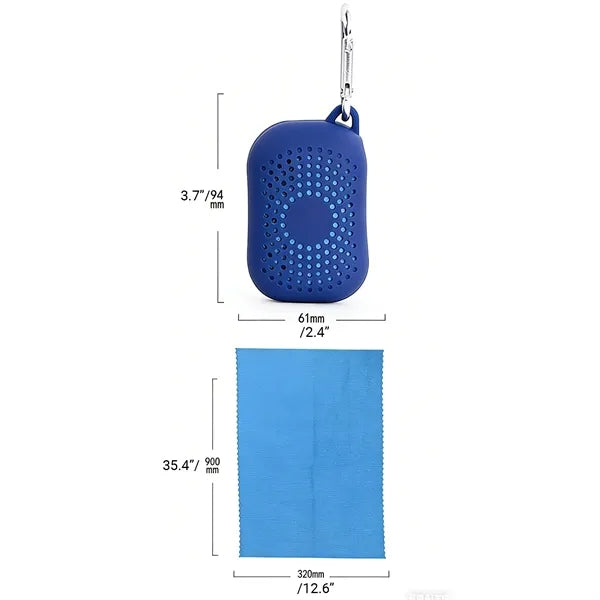 Quick Dry Towel with Silicone Case Carabiner