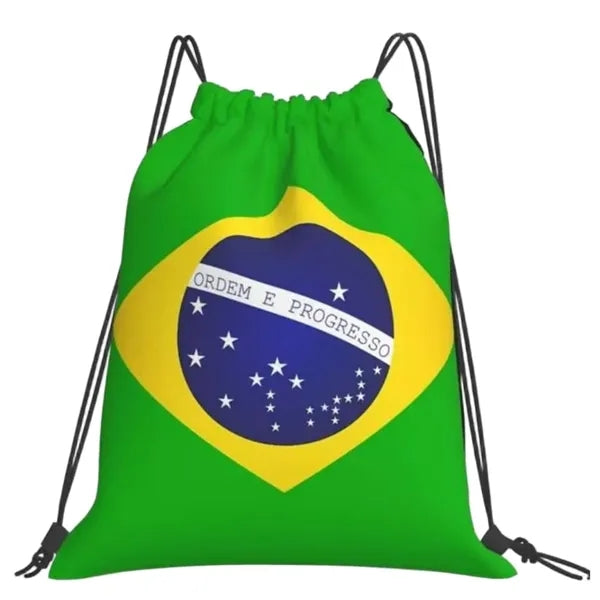 World Sport National Country Flag Polyester Drawstring Bag