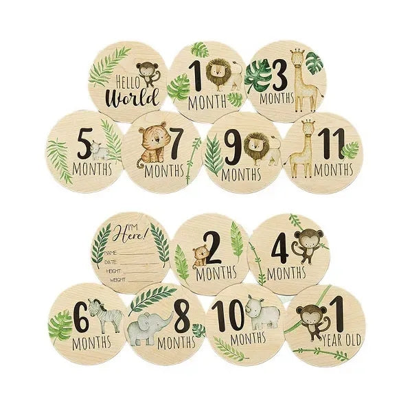 4-Inch Wooden Baby Milestone Discs