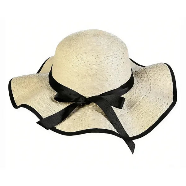 Women's Wide Brim Straw Hat, Summer Beach Sun Protection Hat