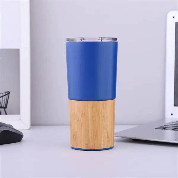 Premium Bamboo Steel Insulated Travel Mug Cup Drink
