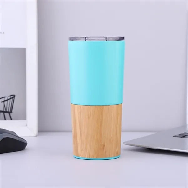 Premium Bamboo Steel Insulated Travel Mug Cup Drink