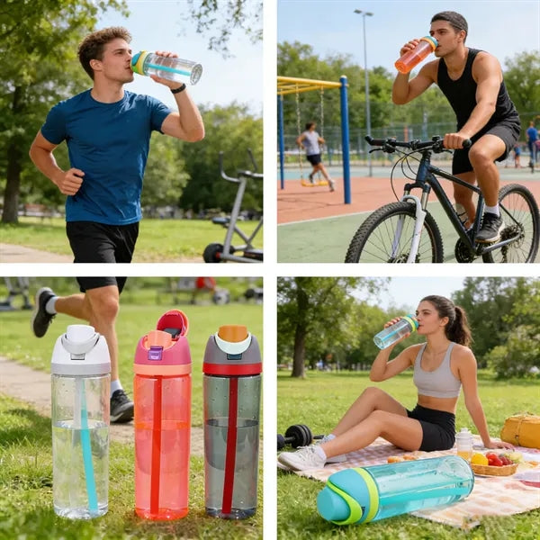 750ml Clear Plastic Water Bottle with FreeSip Straw