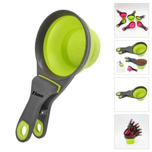 Pet Food Scoop With Collapsible Clip