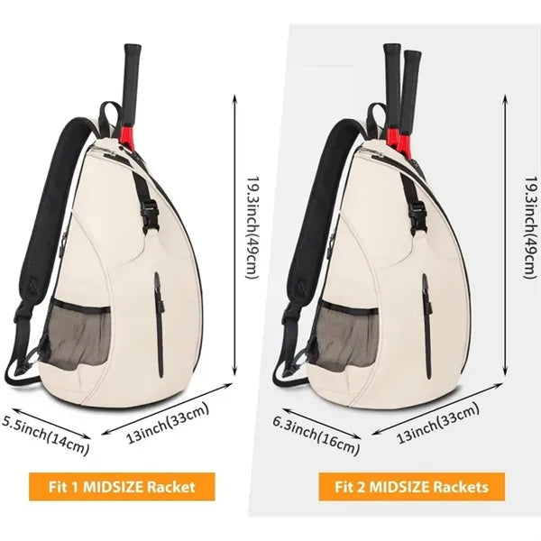 Water Resistant Tennis Pickleball Racket Sling Bag
