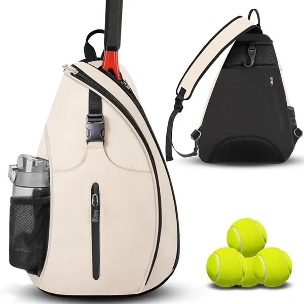 Water Resistant Tennis Pickleball Racket Sling Bag