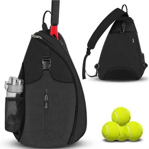 Water Resistant Tennis Pickleball Racket Sling Bag