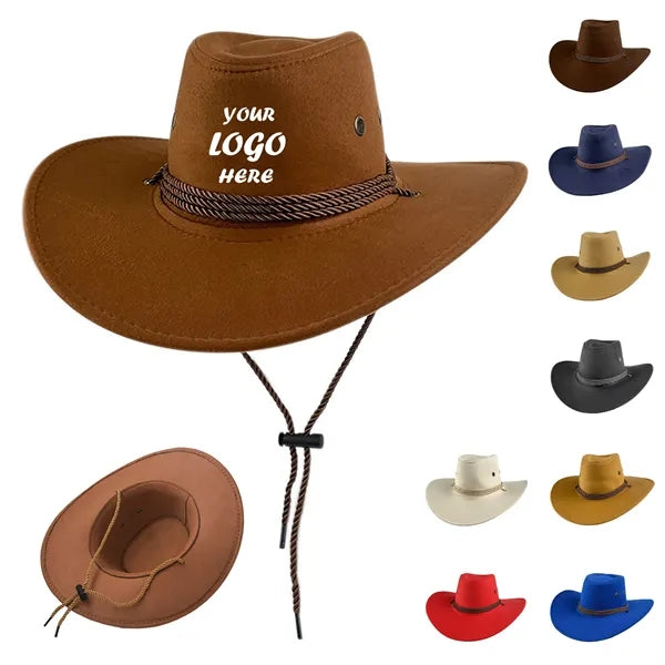 Faux Felt Leather Cowboy Hats