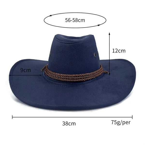 Faux Felt Leather Cowboy Hats