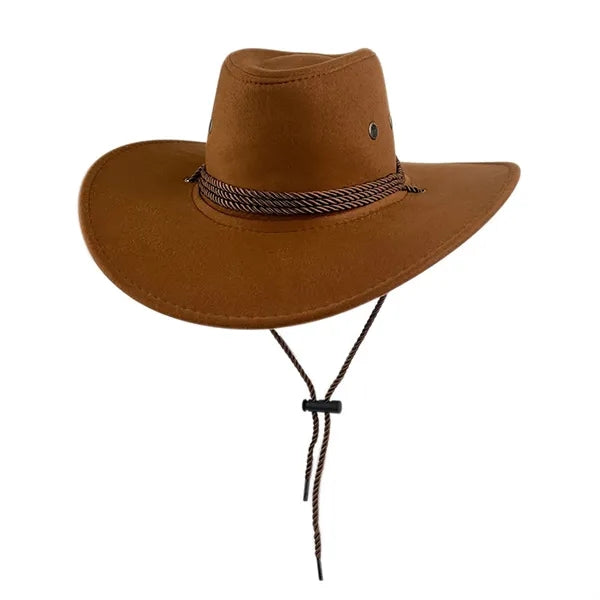 Faux Felt Leather Cowboy Hats