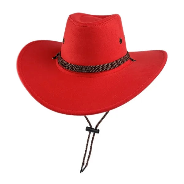 Faux Felt Leather Cowboy Hats