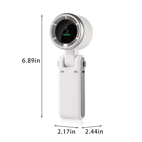 Handheld portable mini fan 5-speed display folding usb