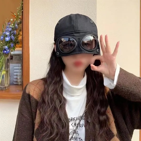 Steampunk Goggles Baseball Cap with Sunglasses