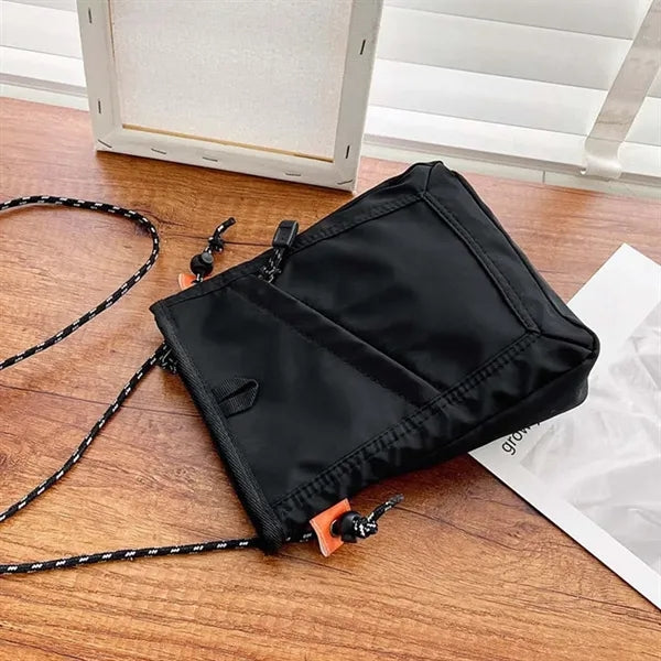 Small nylon crossbody bag slim travel neck pouch organizer