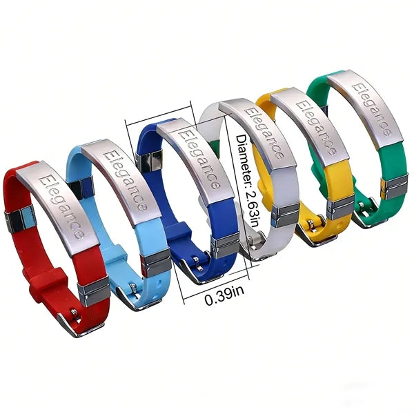 Stainless Steel Sports Bracelet, Customizable logo