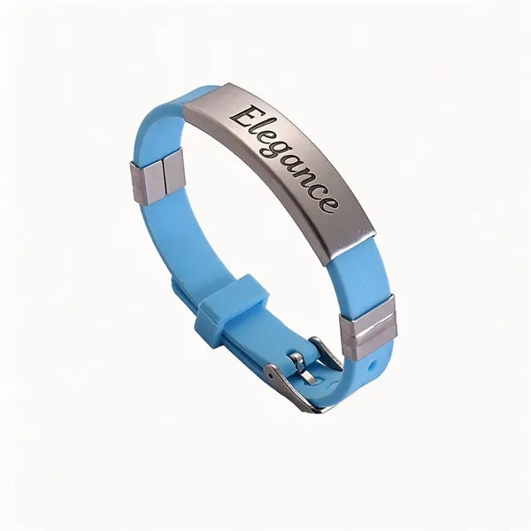 Stainless Steel Sports Bracelet, Customizable logo