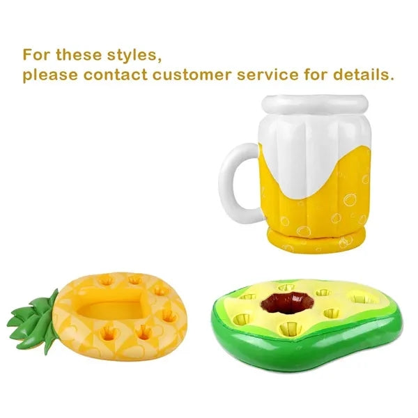 Inflatable pool float caddy floating bar beverage tray