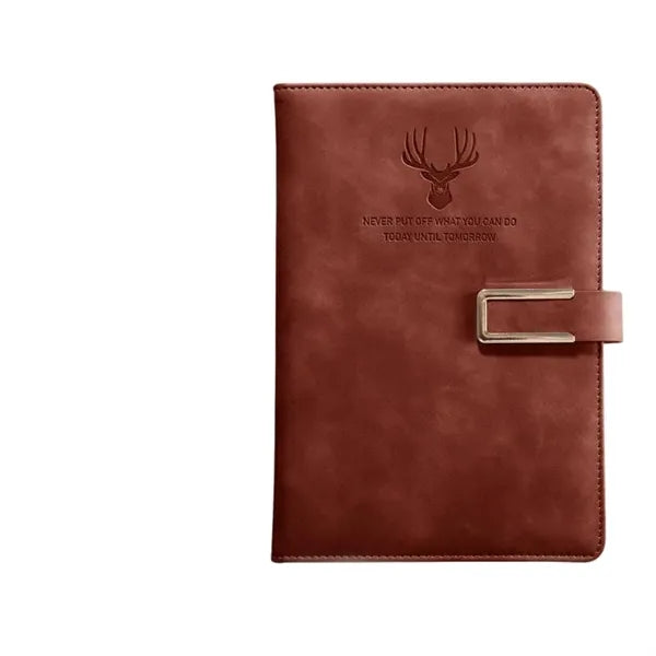 Logo Deer Head Faux Leather Business Notebook
