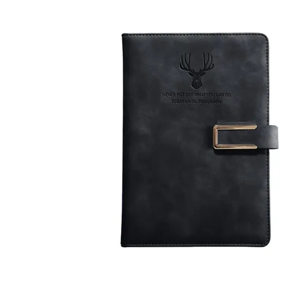 Logo Deer Head Faux Leather Business Notebook