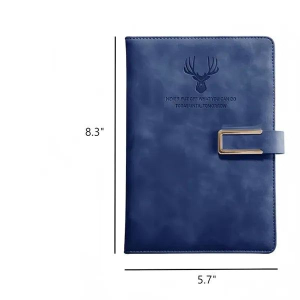 Logo Deer Head Faux Leather Business Notebook