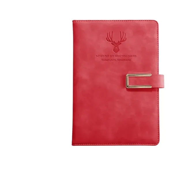 Logo Deer Head Faux Leather Business Notebook