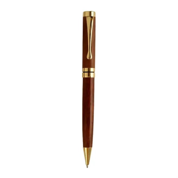 Wood and Metal Ballpoint Twist Action Smooth Writing Pen