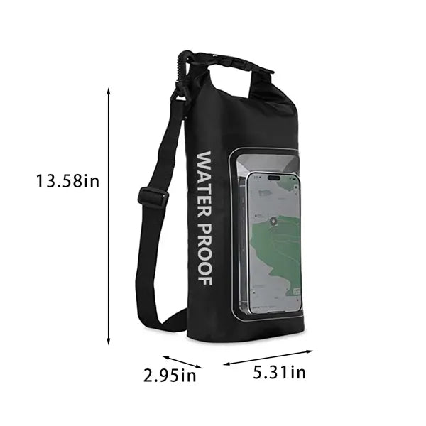 2L waterproof dry bag phone storage for boating & kayaking