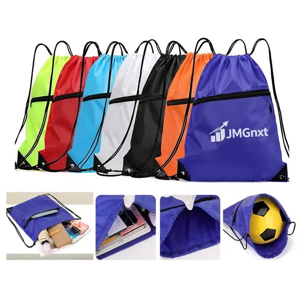 Drawstring Backpack with Earphone Hole